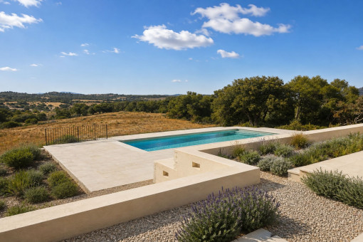 Private pool with mountain views