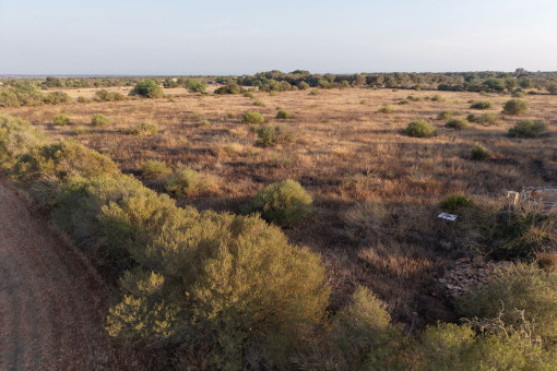Aerial view of the plot with views towards the west
