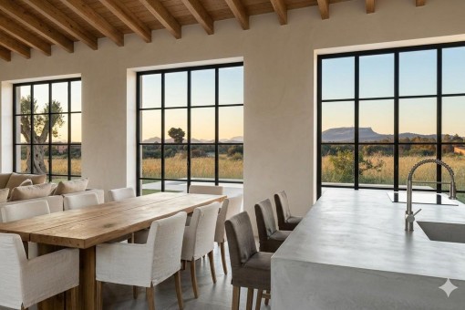 Rendering of the living and dining area