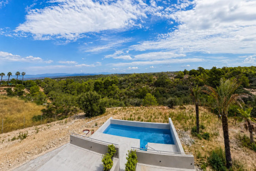 Private swimming pool with panoramic countryside views