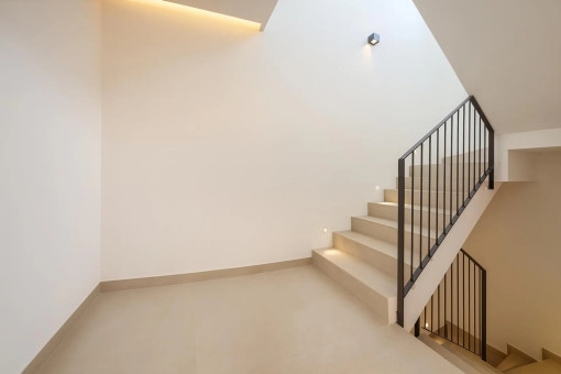 Modern interior staircase connecting the living levels