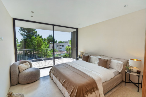 One of three bedrooms