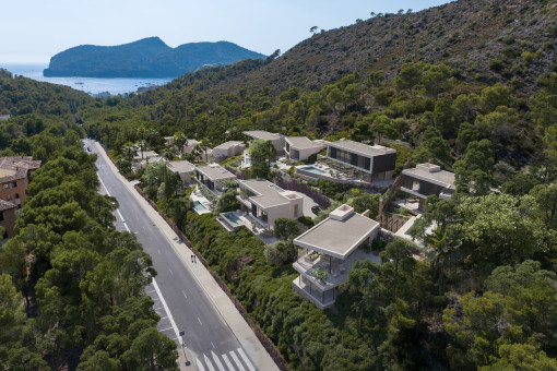Bird’s-eye view of the villas 