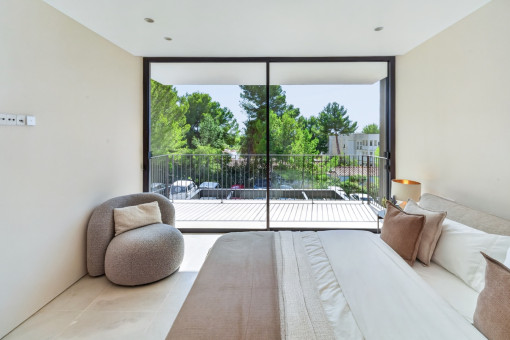 One of three bedrooms