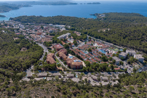 Bird’s-eye view of the villas 