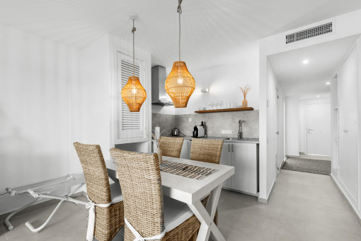 Dining area with kitchen
