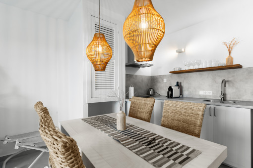 Dining area with kitchen