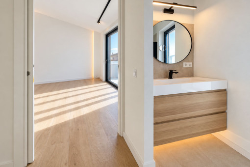 Bedroom with adjoining bathroom