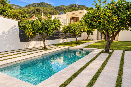 Private pool surrounded by lush greenery