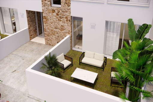 Second garden with seating area
