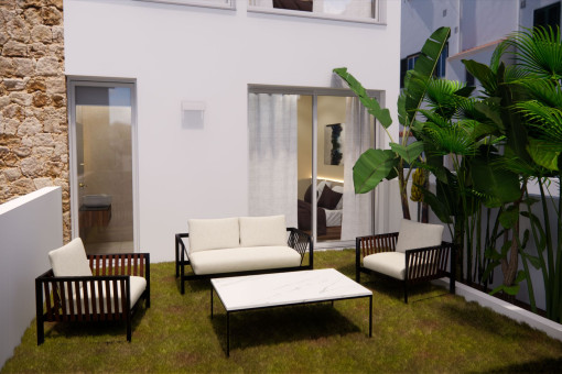 Second garden with seating area