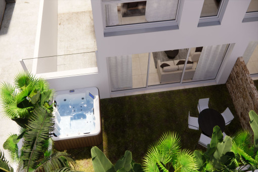 Garden with whirlpool