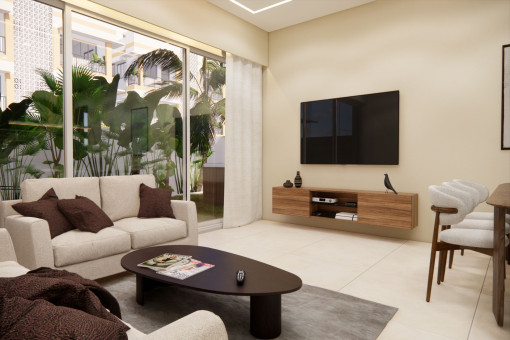 Open-plan living area