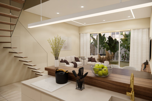 Open-plan kitchen
