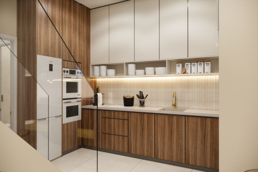 Open-plan kitchen