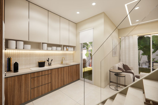 Open-plan kitchen