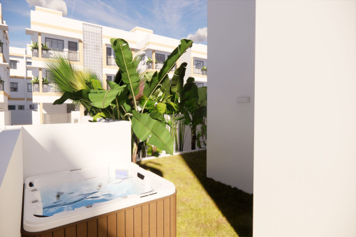 Garden with whirlpool
