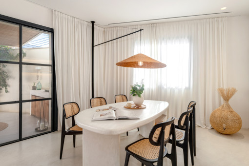 Dining area with designer table