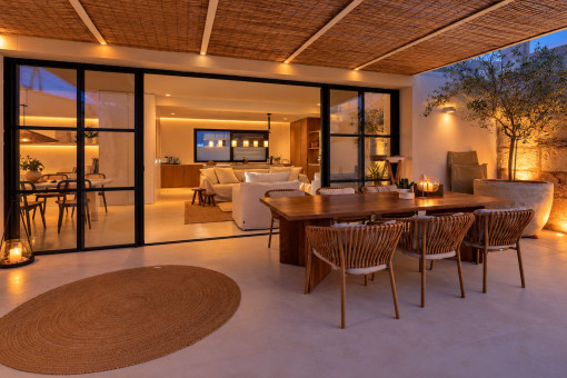 Terrace at night