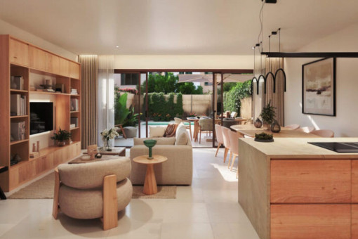 Living area with views to the garden