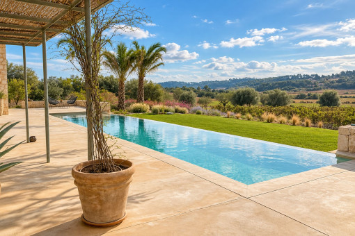 Pool with beautiful views over the vineyard