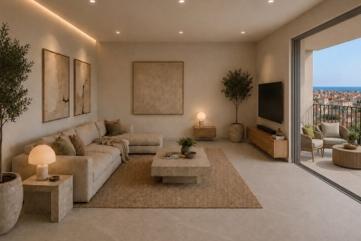 Elegant luxury apartment in Palma with terrace and panoramic views of the sea and cathedral