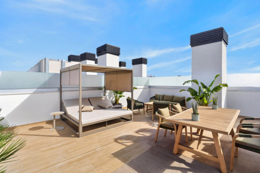 Sunny rooftop terrace