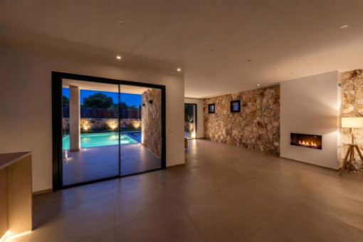 Living room with access to the pool terrace
