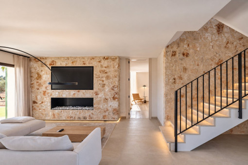 Living Area with Staircase to the Upper Floor