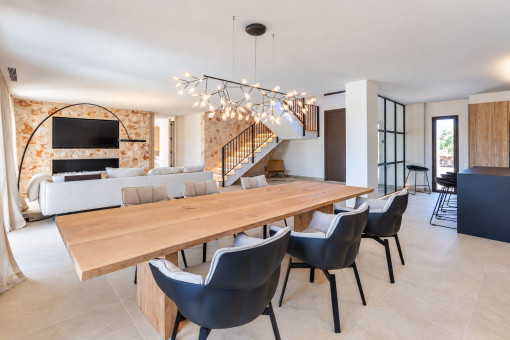 Elegant Dining Area with a long dining table