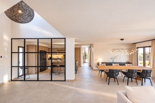 Kitchen Partially Separated from the Living Area