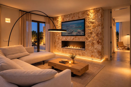 Living Area with Atmospheric evening lighting
