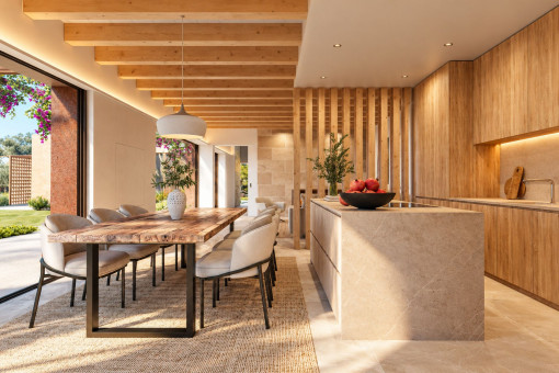 Spectacular Kitchen with Expansive Floor-to-Ceiling Windows