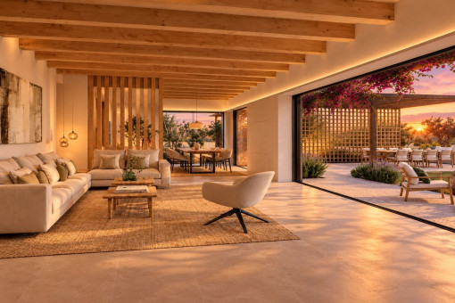 Elegant Living Area in a warm evening ambience