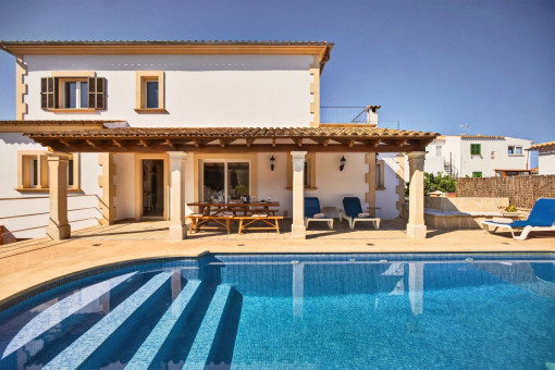 Large swimming pool next to the terrace
